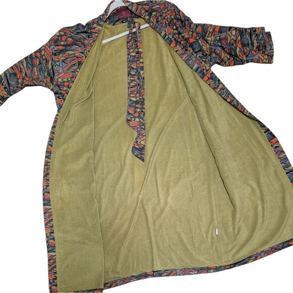 Vintage Nordstrom 100% cotton robe OSFM kimono art to wear geometric mod men's - Picture 7 of 12
